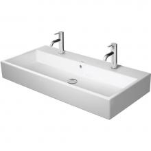 Duravit 2350100024 - Duravit Vero 39 3/8'' Rectangular Wall Mounted Sink in White with Two Sets of Single Fau