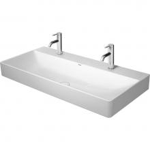 Duravit 2353100043 - Duravit DuraSquare 39 3/8'' Rectangular Wall Mounted Sink in White with Two Sets of Sing
