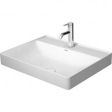 Duravit 2354600041 - Duravit DuraSquare 23 5/8'' Rectangular Vessel Sink in White with Single Faucet Hole and