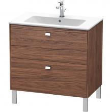Duravit BR440201021 - Brioso Two Drawer Floorstanding Vanity Unit Walnut Dark