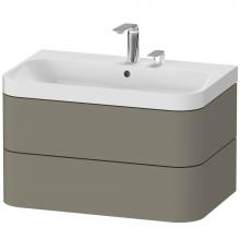 Duravit HP4347E9292 - Happy D.2 Plus Two Drawer C-Shaped Wall-Mount Vanity Kit Stone Gray