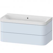 Duravit HP4348N9797 - Duravit Happy D.2 Plus Two Drawer C-Shaped Wall-Mount Vanity Kit Light Blue