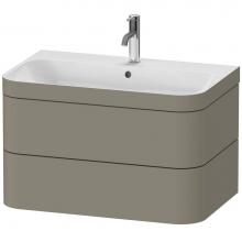 Duravit HP4637O9292 - Happy D.2 Plus Two Drawer C-Bonded Wall-Mount Vanity Kit Stone Gray