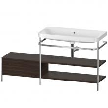 Duravit HP4848N6969 - Happy D.2 Plus C-Shaped Vanity Kit with Sink and Metal Console Walnut Brushed