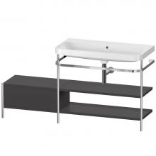 Duravit HP4848N8080 - Happy D.2 Plus C-Shaped Vanity Kit with Sink and Metal Console Graphite