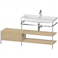 Duravit HP4848O7171 - Happy D.2 Plus C-Shaped Vanity Kit with Sink and Metal Console Mediterranean Oak