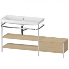 Duravit HP4853N7171 - Happy D.2 Plus C-Shaped Vanity Kit with Sink and Metal Console Mediterranean Oak