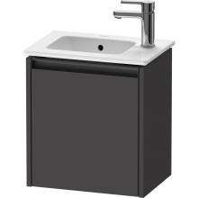 Duravit K25060L49490000 - Duravit Ketho.2 16 1/8'' Wall Mount One Door Single Vanity Cabinet in Matte Graphite, Si