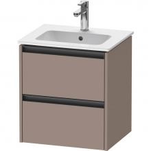 Duravit K25261043430000 - Duravit Ketho.2 20 1/8'' Wall Mount Two Drawer Single Vanity Cabinet in Matte Basalt, Si