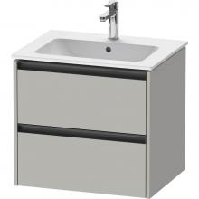 Duravit K25262007070000 - Duravit Ketho.2 24'' Wall Mount Two Drawer Single Vanity Cabinet in Matte Concrete Gray,