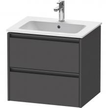 Duravit K25262049490000 - Duravit Ketho.2 24'' Wall Mount Two Drawer Single Vanity Cabinet in Matte Graphite, Sink