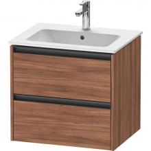 Duravit K25262079790000 - Duravit Ketho.2 24'' Wall Mount Two Drawer Single Vanity Cabinet in Natural Walnut, Sink