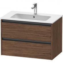 Duravit K25263021210000 - Duravit Ketho.2 31 7/8'' Wall Mount Two Drawer Single Vanity Cabinet in Dark Walnut, Sin