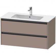 Duravit K25264043430000 - Duravit Ketho.2 39 3/4'' Wall Mount Two Drawer Single Vanity Cabinet in Matte Basalt, Si