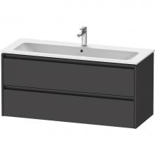 Duravit K25265049490000 - Duravit Ketho.2 47 5/8'' Wall Mount Two Drawer Single Vanity Cabinet in Matte Graphite,