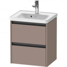 Duravit K25280043430000 - Duravit Ketho.2 19'' Wall Mount Two Drawer Single Vanity Cabinet in Matte Basalt, Sink S