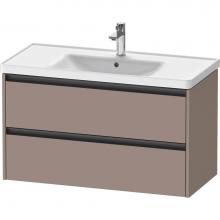 Duravit K25284043430000 - Duravit Ketho.2 38 3/4'' Wall Mount Two Drawer Single Vanity Cabinet in Matte Basalt, Si