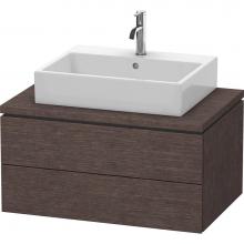Duravit LC581707272 - L-Cube Two Drawer Vanity Unit For Console Dark Brushed Oak