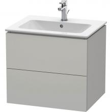 Duravit LC624000707 - Duravit L-Cube 24 3/8'' Wall Mount Two Drawer Single Vanity Cabinet in Matte Concrete Gr