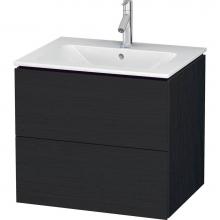 Duravit LC624001616 - Duravit L-Cube 24 3/8'' Wall Mount Two Drawer Single Vanity Cabinet in Black Oak, Sink S