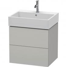 Duravit LC627500707 - Duravit L-Cube 23'' Wall Mount Two Drawer Single Vanity Cabinet in Matte Concrete Gray,