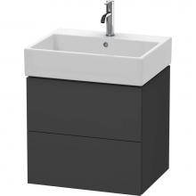 Duravit LC627504949 - Duravit L-Cube 23'' Wall Mount Two Drawer Single Vanity Cabinet in Matte Graphite, Sink
