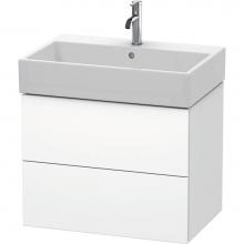 Duravit LC627601818 - Duravit L-Cube 26 7/8'' Wall Mount Two Drawer Single Vanity Cabinet in Matte White, Sink