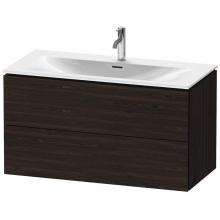 Duravit LC630806969 - L-Cube Two Drawer Wall-Mount Vanity Unit Walnut Brushed