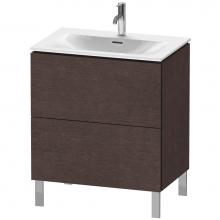 Duravit LC659607272 - L-Cube Two Drawer Floorstanding Vanity Unit Dark Brushed Oak