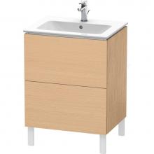 Duravit LC662503030 - Duravit L-Cube 24 3/8'' Wall Mount Two Drawer Single Vanity Cabinet in Natural Oak, Sink