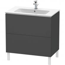 Duravit LC662604949 - Duravit L-Cube 32 1/4'' Wall Mount Two Drawer Single Vanity Cabinet in Matte Graphite, S