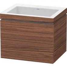 Duravit LC6926N2121 - Duravit L-Cube 23 5/8'' Wall Mount Two Drawer c-bonded Single Vanity in Dark Walnut, Inc