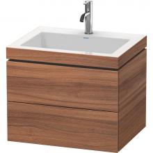 Duravit LC6926O7979 - Duravit L-Cube 23 5/8'' Wall Mount Two Drawer c-bonded Single Vanity in Natural Walnut,