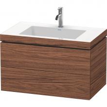 Duravit LC6927O2121 - Duravit L-Cube 31 1/2'' Wall Mount Two Drawer c-bonded Single Vanity in Dark Walnut, Inc