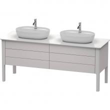 Duravit LU9567B3939 - Duravit Luv 68 1/4'' Wall Mount Double Vanity Cabinet in Satin Matte Nordic White, Sink