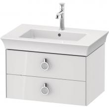 Duravit WT435108585 - Duravit White Tulip 28 7/8'' Wall Mount Two Drawer Single Vanity Cabinet in High Gloss W
