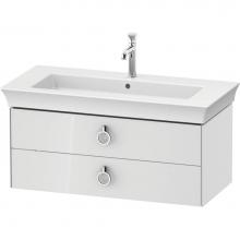 Duravit WT435208585 - Duravit White Tulip 38 3/4'' Wall Mount Two Drawer Single Vanity Cabinet in High Gloss W
