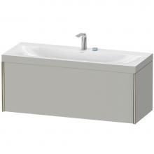 Duravit XV4612EB107C - Duravit XViu One Drawer C-Bonded Wall-Mount Vanity Kit Concrete Gray