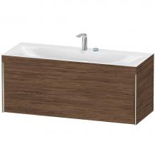Duravit XV4612EB121C - Duravit XViu One Drawer C-Bonded Wall-Mount Vanity Kit Walnut Dark