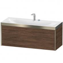 Duravit XV4612EB121P - Duravit XViu One Drawer C-Bonded Wall-Mount Vanity Kit Walnut Dark