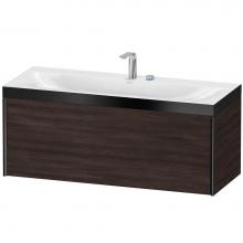 Duravit XV4612EB253P - Duravit XViu One Drawer C-Bonded Wall-Mount Vanity Kit Chestnut Dark
