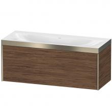 Duravit XV4612NB121P - Duravit XViu One Drawer C-Bonded Wall-Mount Vanity Kit Walnut Dark