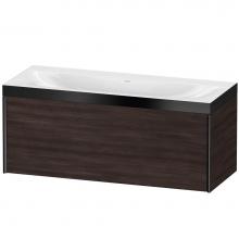 Duravit XV4612NB253P - Duravit XViu One Drawer C-Bonded Wall-Mount Vanity Kit Chestnut Dark