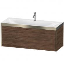 Duravit XV4612OB121P - Duravit XViu One Drawer C-Bonded Wall-Mount Vanity Kit Walnut Dark