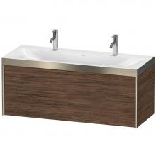 Duravit XV4613OB121P - Duravit XViu One Drawer C-Bonded Wall-Mount Vanity Kit Walnut Dark