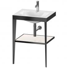 Duravit XV4714OB285 - Duravit XViu 23 5/8'' Console Sink in Matte Black and High Gloss White Shelf