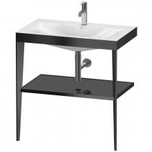 Duravit XV4715OB240 - Duravit XViu 31 1/2'' Console Sink in Matte Black and High Gloss Black Shelf