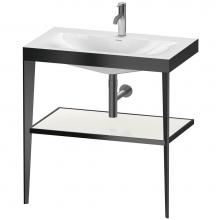 Duravit XV4715OB285 - Duravit XViu 31 1/2'' Console Sink in Matte Black and High Gloss White Shelf