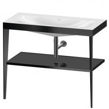 Duravit XV4716NB240 - Duravit XViu 39 3/8'' Console Sink in Matte Black and High Gloss Black Shelf