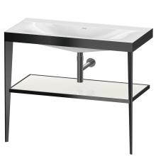 Duravit XV4716NB285 - Duravit XViu 39 3/8'' Console Sink in Matte Black and High Gloss White Shelf